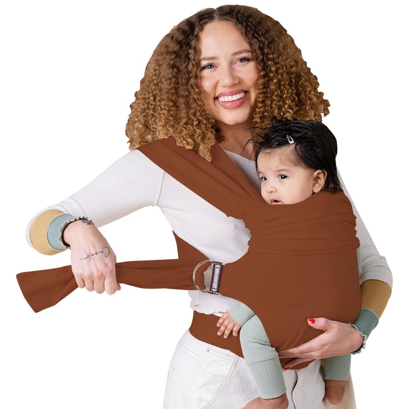 Lalabu The Simple Wrap Baby Wraps Carrier - Stylish Baby Sling Carrier for Newborns & Toddlers 13-28 lbs. Safety Tested  Easy-to-Use  Ergonomic  & Comfortable - Clay - Image 1